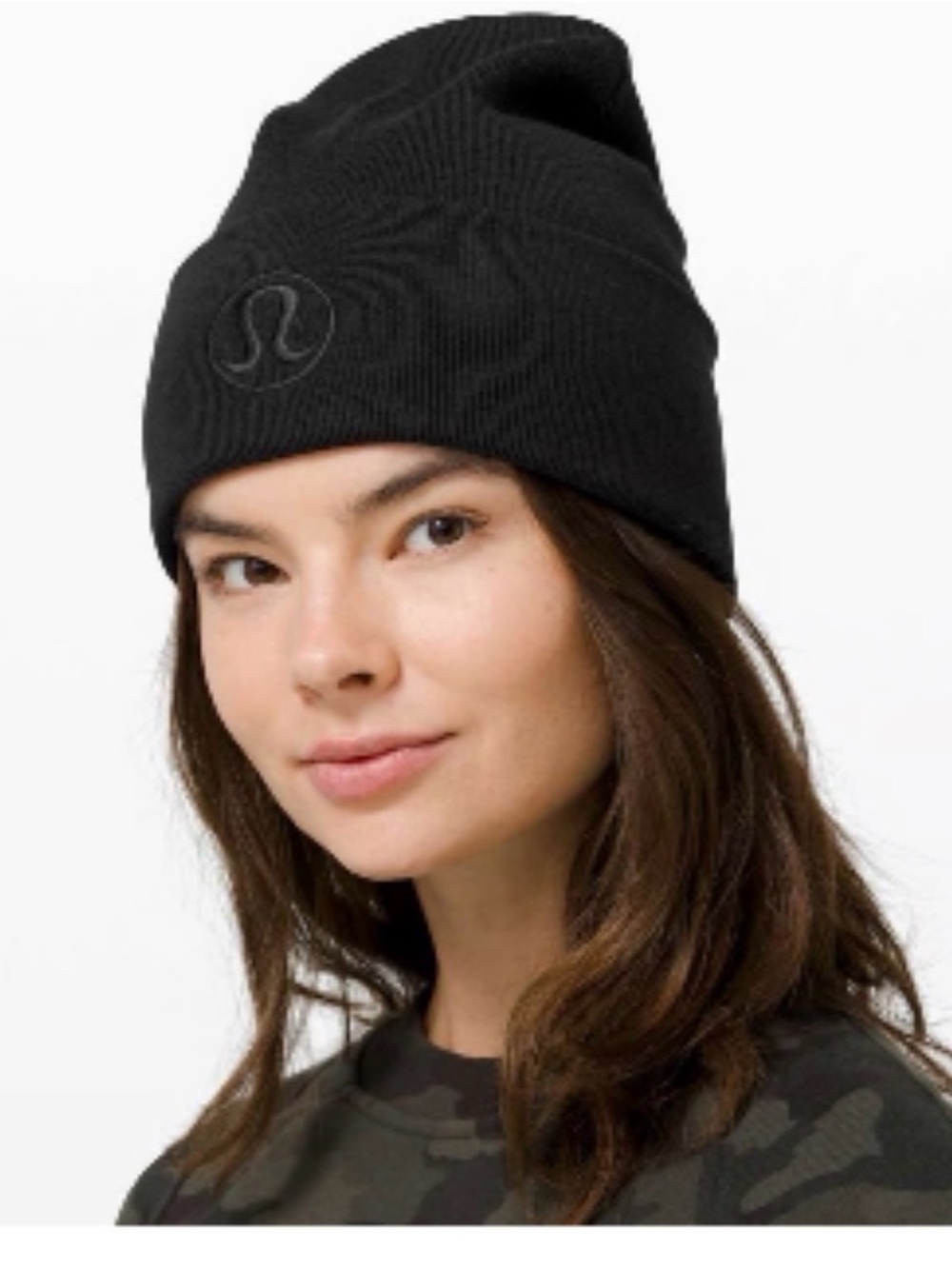 lululemon athletica Black Knit Logo Beanie